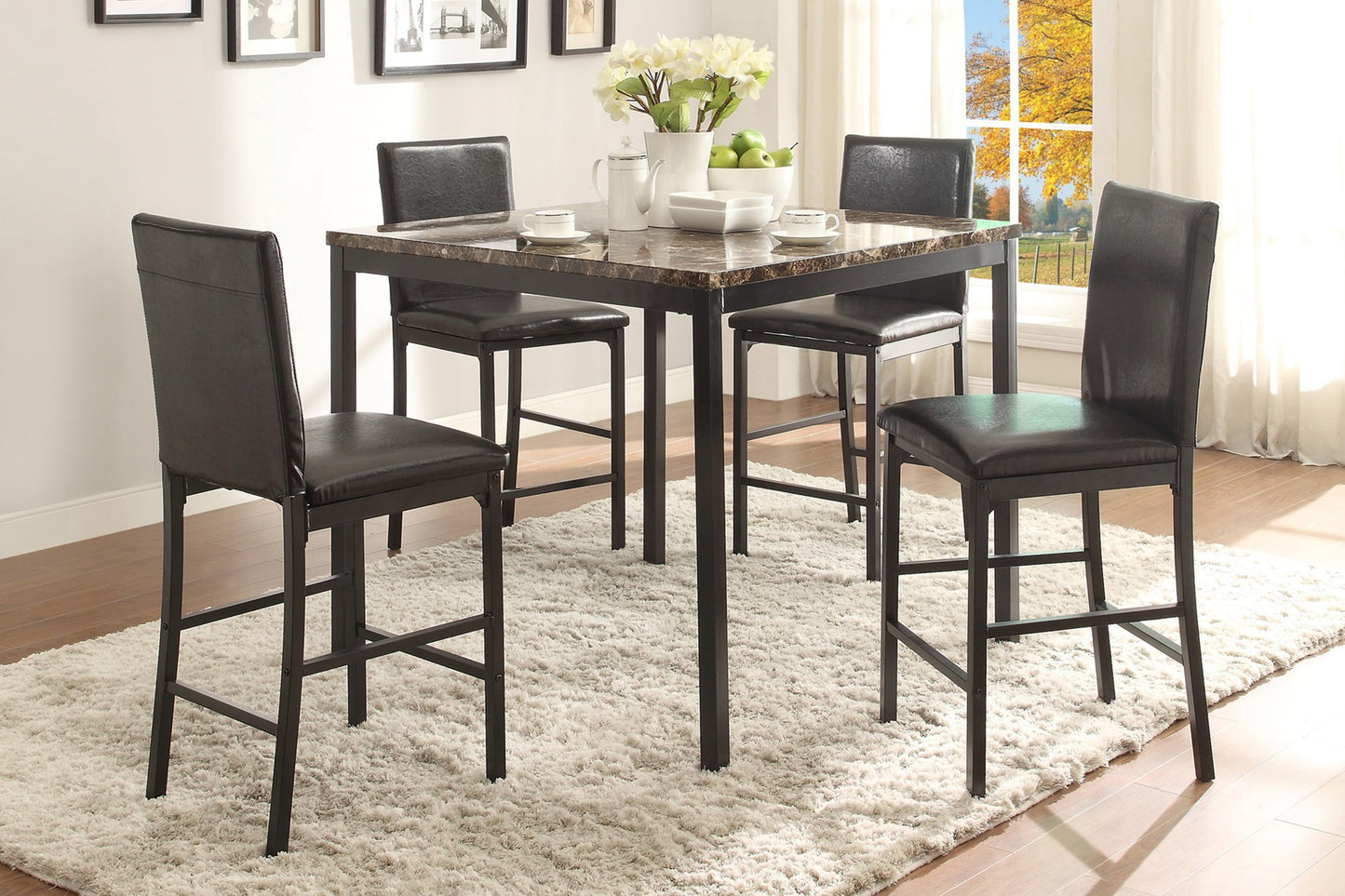 Tempe Brown/Black Counter Chair, Set of 4