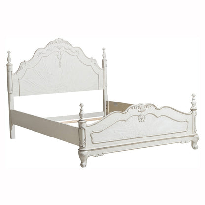 Cinderella Antique White Full Poster Bed