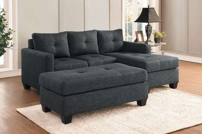 Phelps Dark Gray Reversible Sofa Chaise