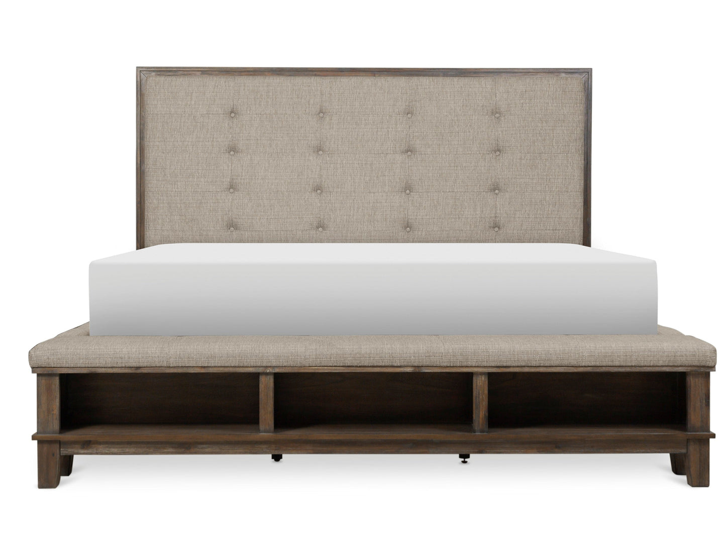 Watson Gray Queen Upholstered Storage Panel Bed