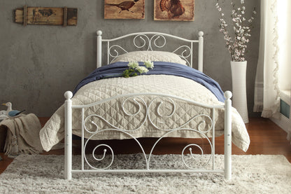 Pallina White Twin Metal Platfom Bed