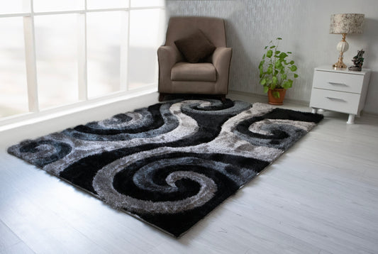 3D Shaggy Gray 5X7 Area Rug - Mattress on Demand