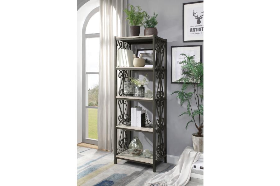 Fairhope Faux Marble Top Side Pier & Bookcase