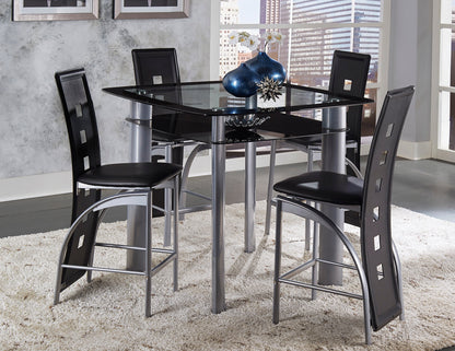 Sona Black/Silver Counter Height Set