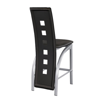 Sona Black/Silver Counter Chair, Set of 2