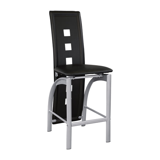 Sona Black/Silver Counter Chair, Set of 2