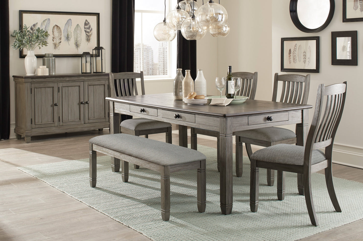 Granby Antique Gray Dining Table