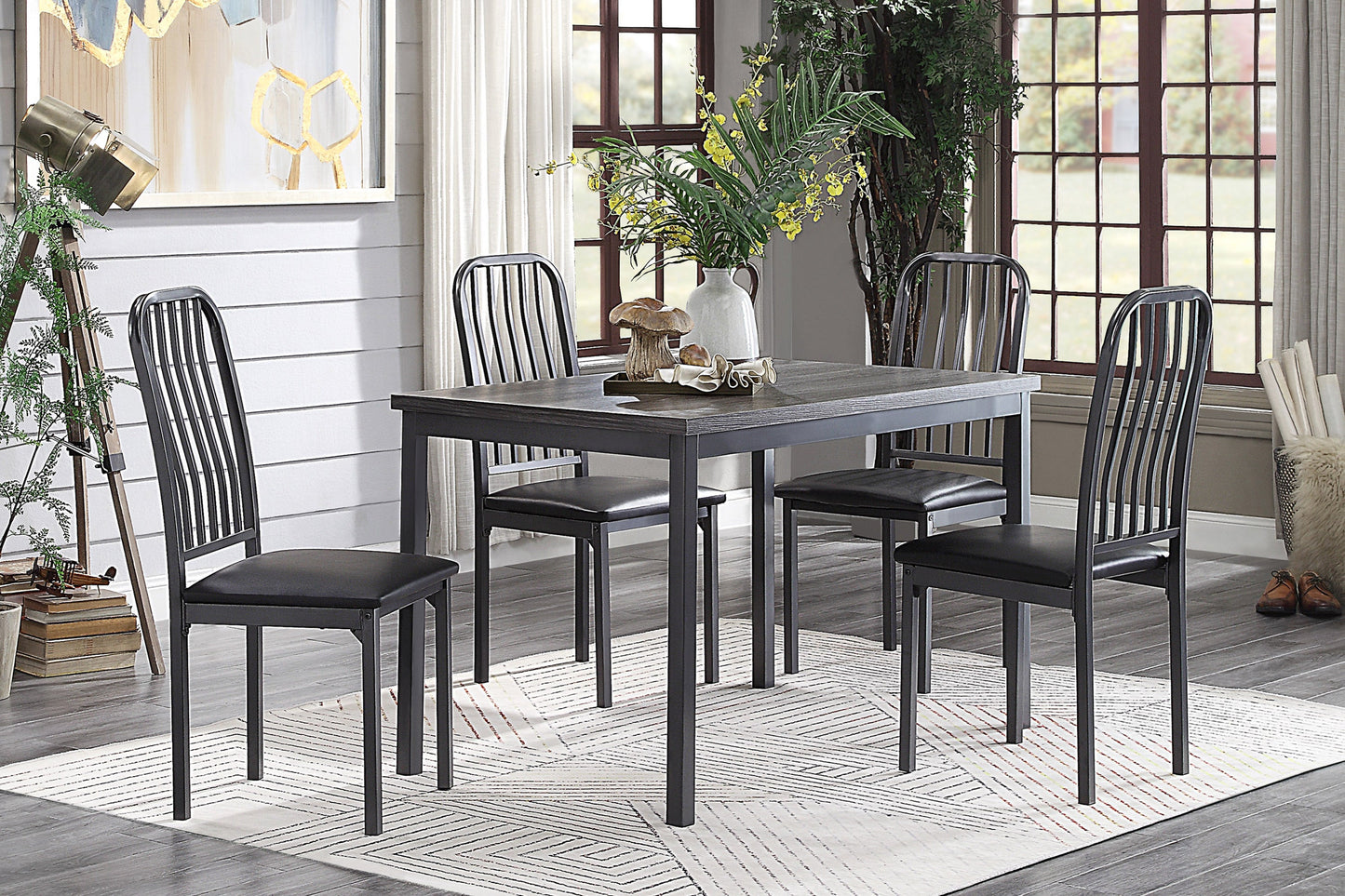 Tripp Gray Metal Dining Table