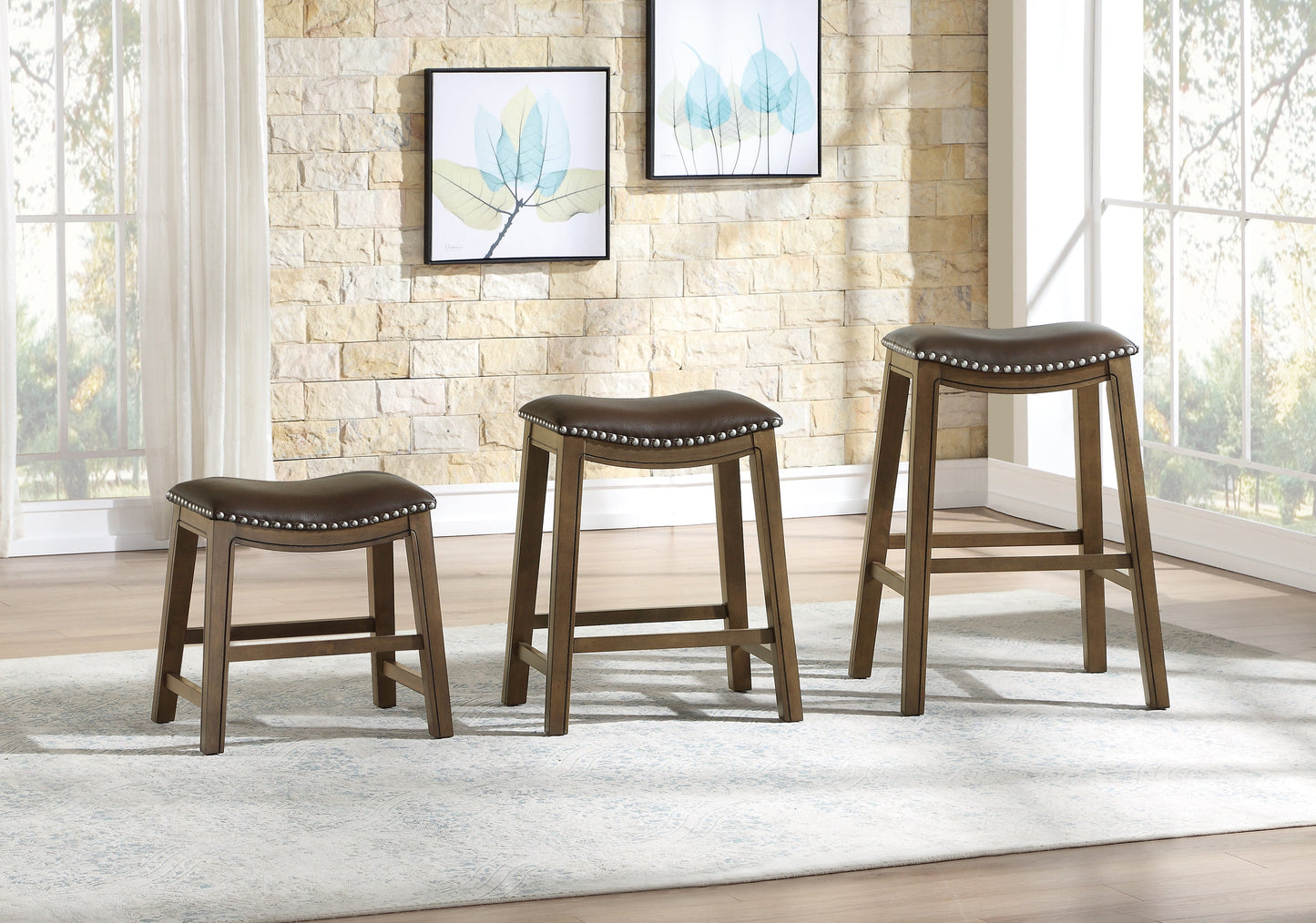 Ordway Brown/Brown Counter Height Stool, Brown