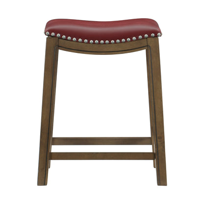 Ordway Red/Brown Counter Height Stool, Red