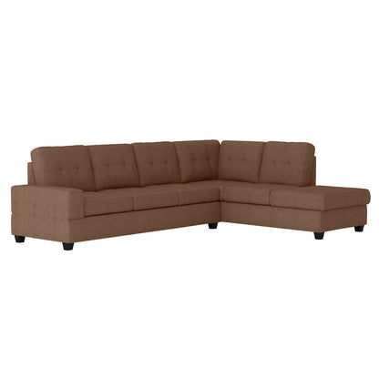 Heights Chocolate Brown Reverisble Sectional with Storage Ottoman