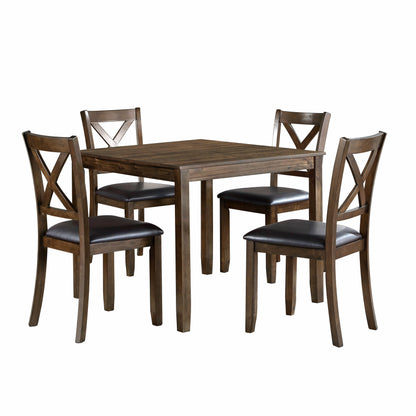 Hazel Charcoal Brown 5-Piece Dining Set