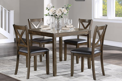 Hazel Charcoal Brown 5-Piece Dining Set