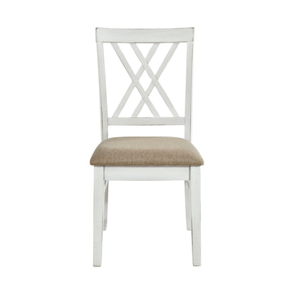 Brunson White/Oak Side Chair, Set of 2