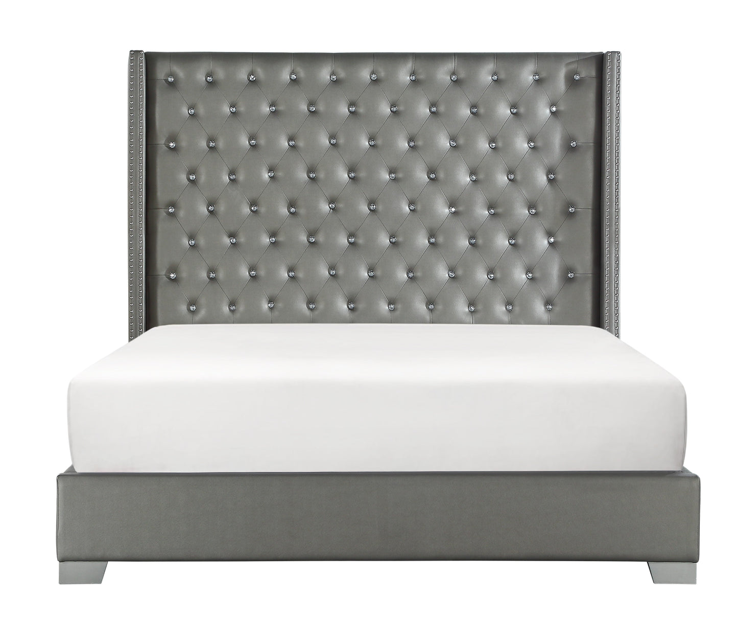 Franco Silver King Upholstered Bed