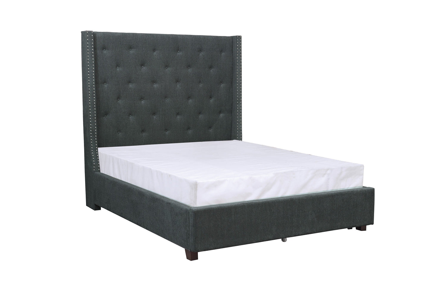 Fairborn Gray Queen Upholstered Storage Platform Bed