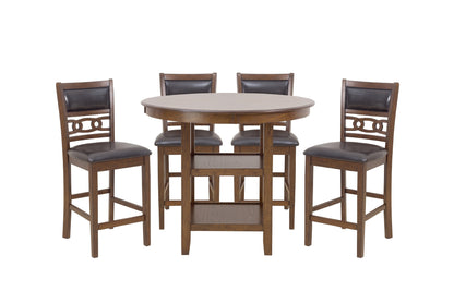 Savor Brown 5-Piece Counter Height Set