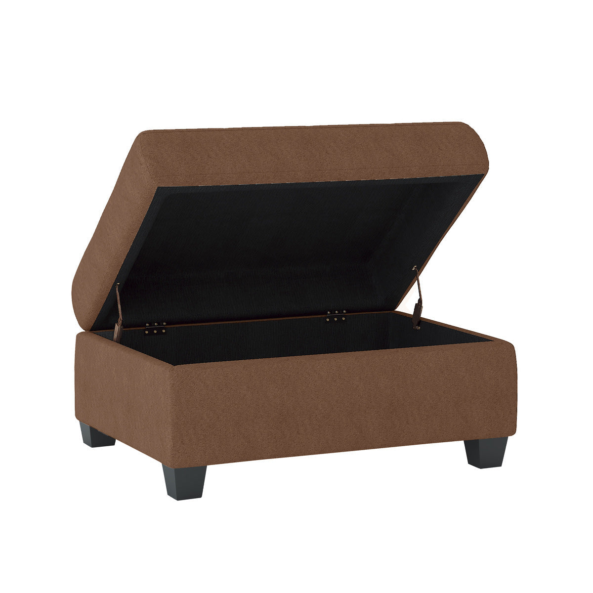 Heights Chocolate Brown Reverisble Sectional with Storage Ottoman