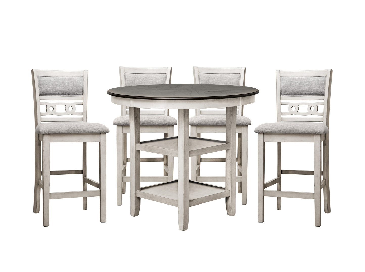 Savor White 5-Piece Counter Height Set