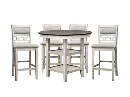 Savor White 5-Piece Counter Height Set