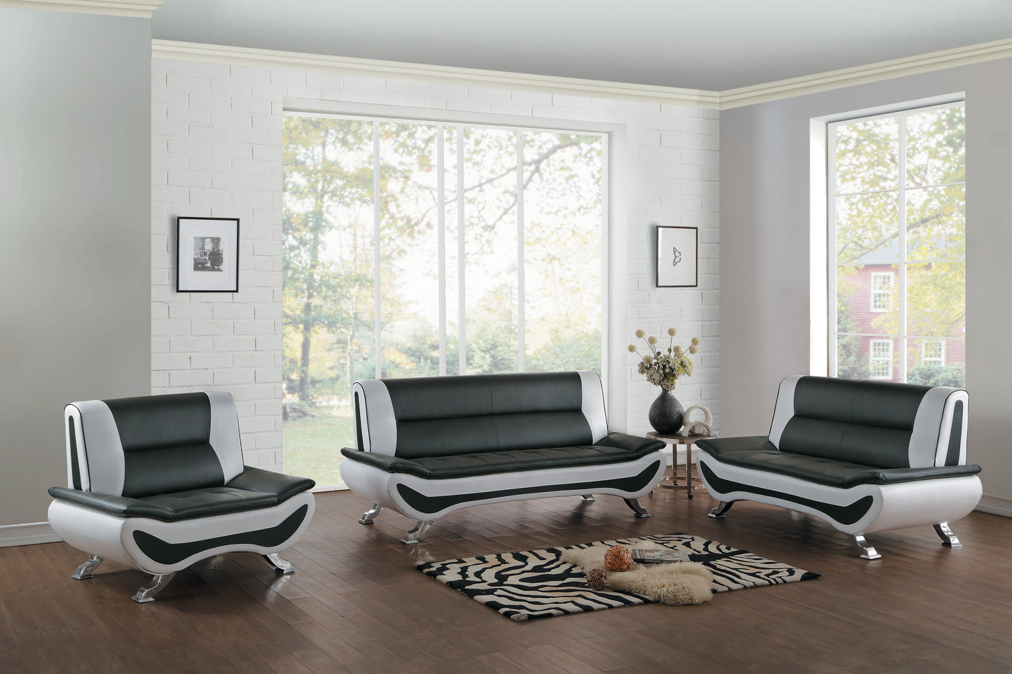 Veloce Black/White Sofa