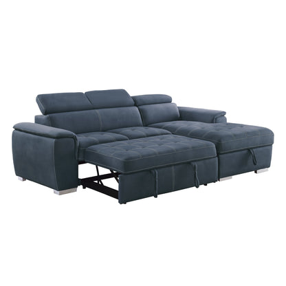 Ferriday Blue Storage Sleeper Sectional