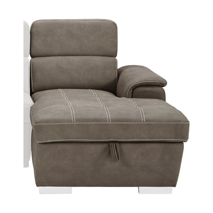 Ferriday Taupe Storage Sleeper Sectional