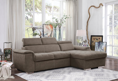 Ferriday Taupe Storage Sleeper Sectional