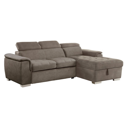 Ferriday Taupe Storage Sleeper Sectional