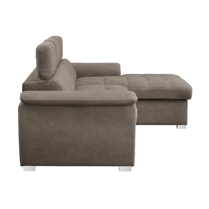 Ferriday Taupe Storage Sleeper Sectional