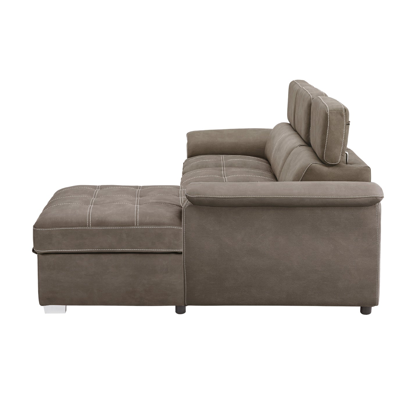 Ferriday Taupe Storage Sleeper Sectional