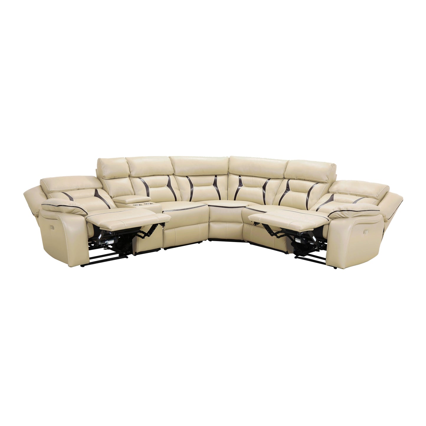 Amite Beige Power Reclining Sectional