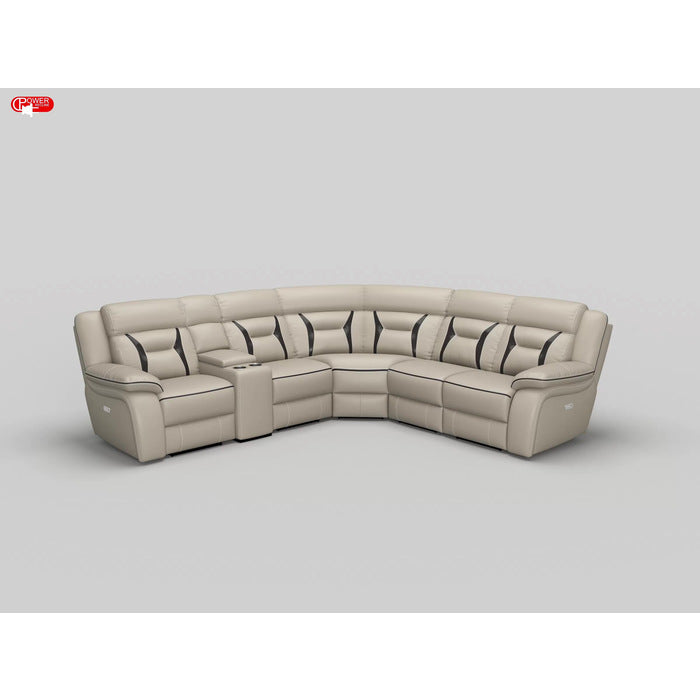 Amite Beige Power Reclining Sectional