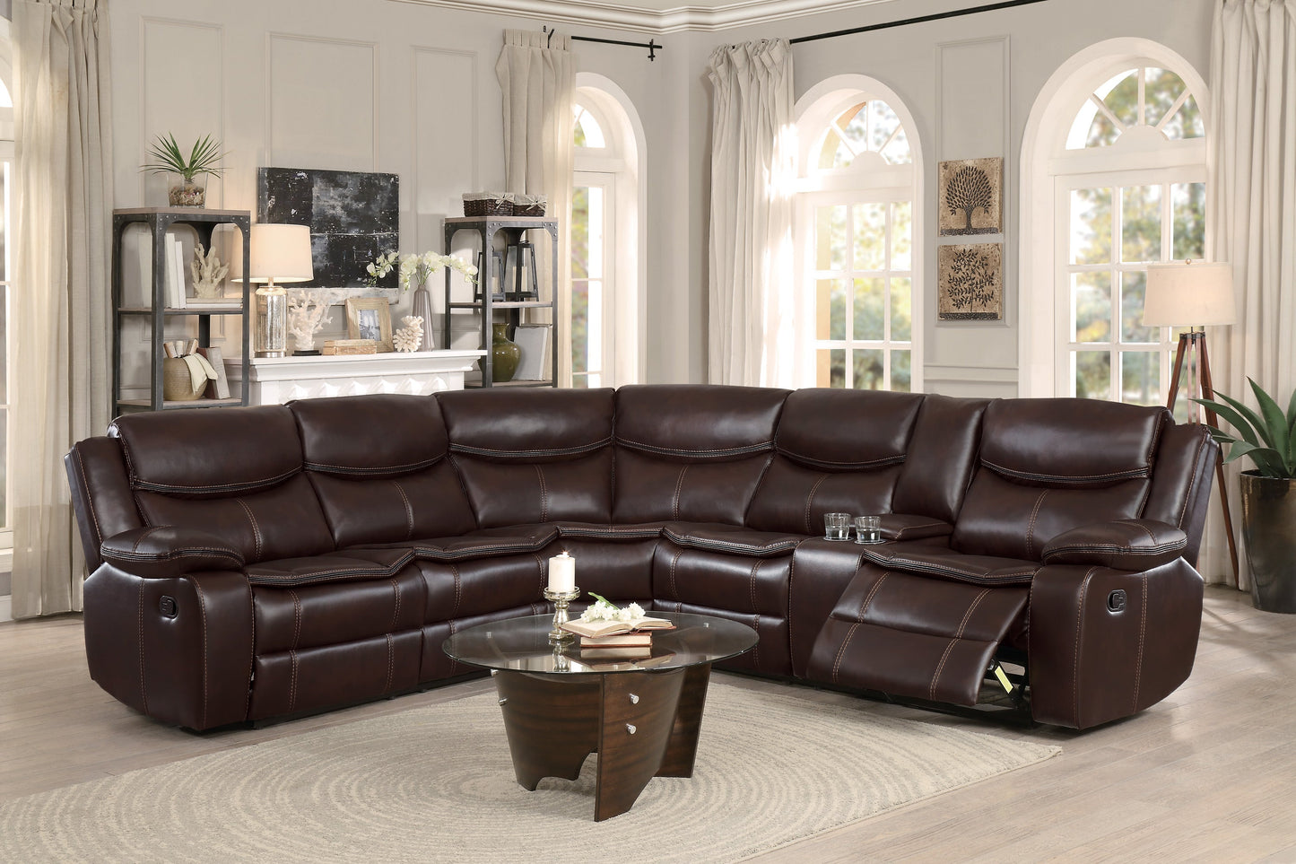 Bastrop Brown Reclining Sectional