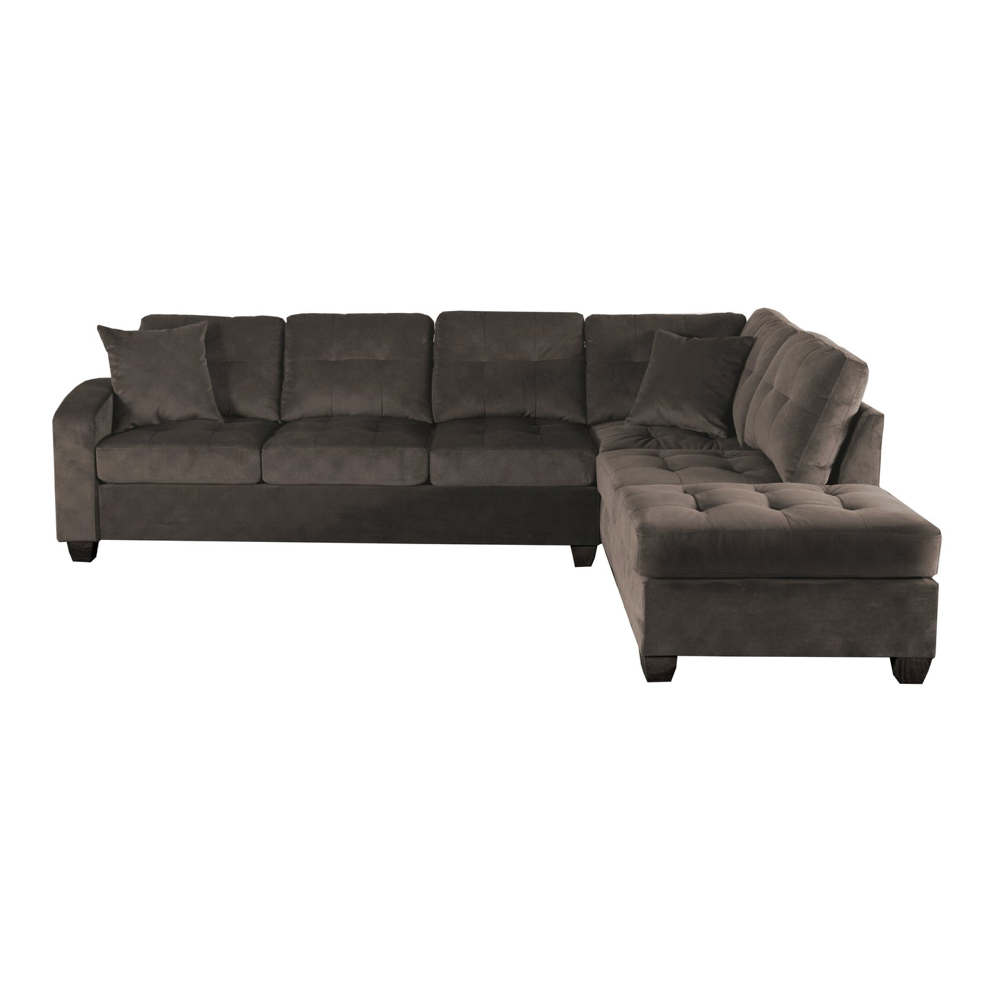 Emilio Chocolate Reversible Sectional