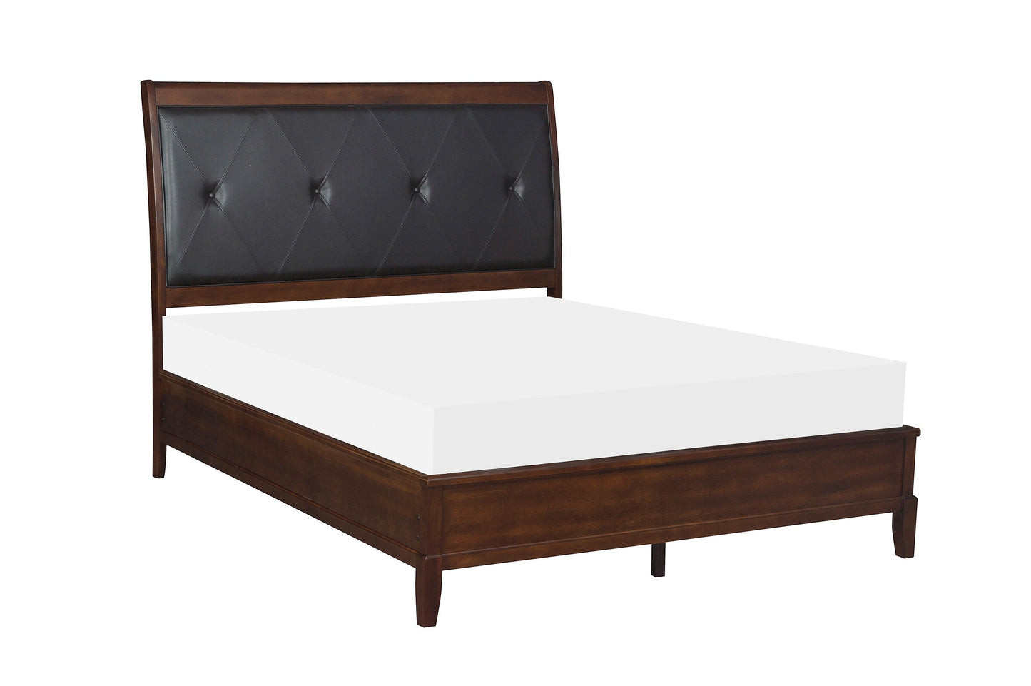 Cotterill Cherry Queen Upholstered Panel Bed