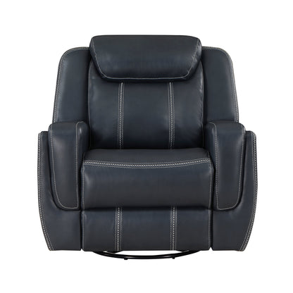 Littleton Blue Swivel Glider Reclining Chair