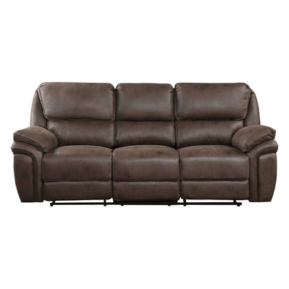 Proctor Brown Microfiber Double Reclining Sofa