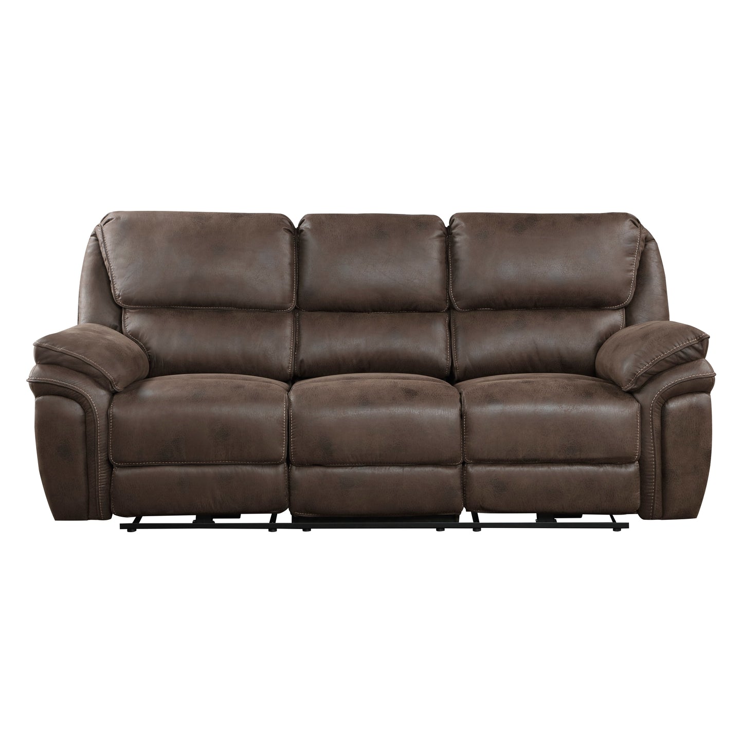 Proctor Brown Microfiber Power Double Reclining Sofa