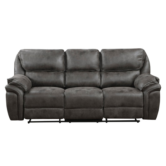 Proctor Gray Microfiber Double Reclining Sofa