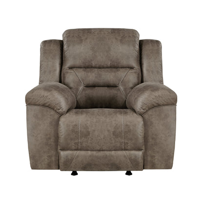 Hazen Brown Microfiber Rocker Reclining Chair