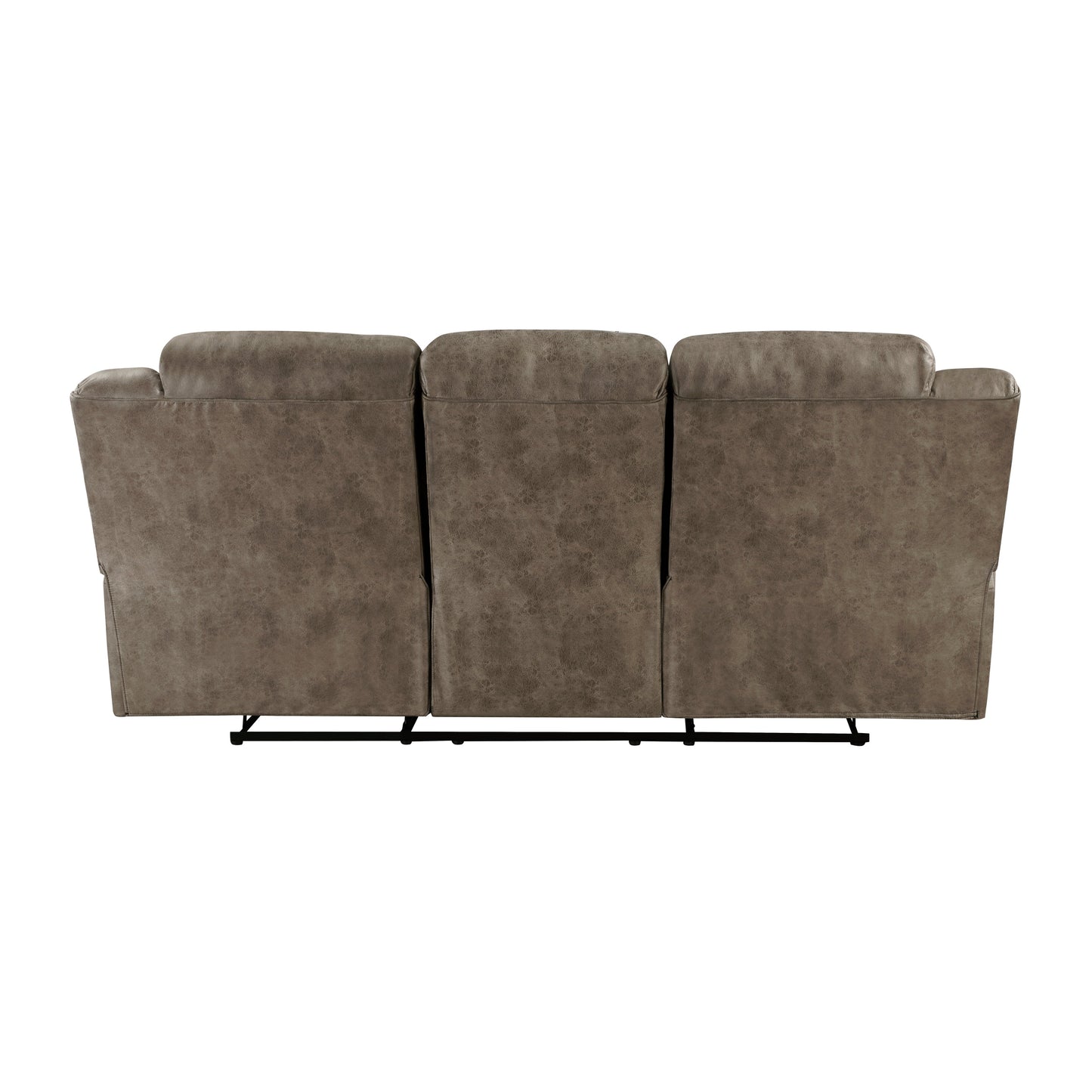 Hazen Brown Microfiber Double Reclining Sofa