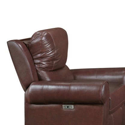 McCall Brown Leather Power Reclining Chair with Power Headrest