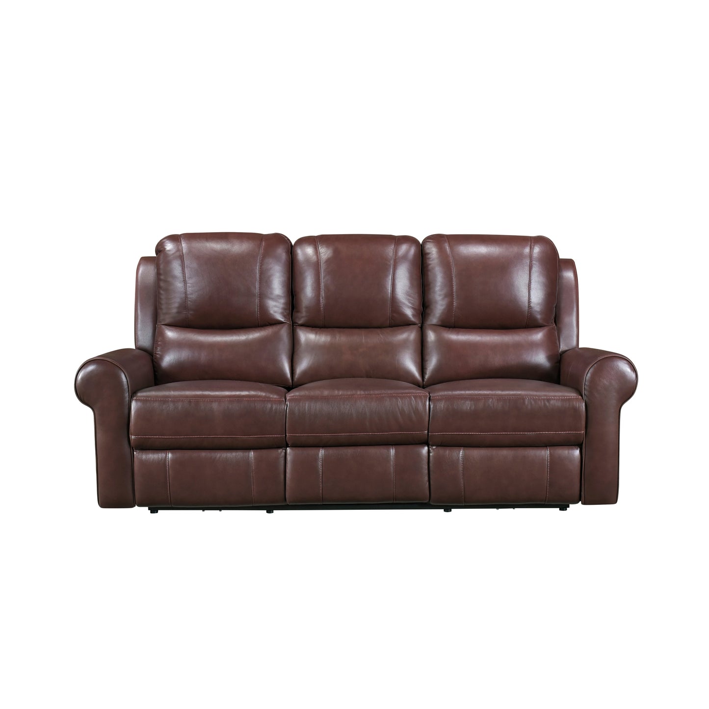 McCall Brown Leather Power Double Reclining Sofa with Power Headrests