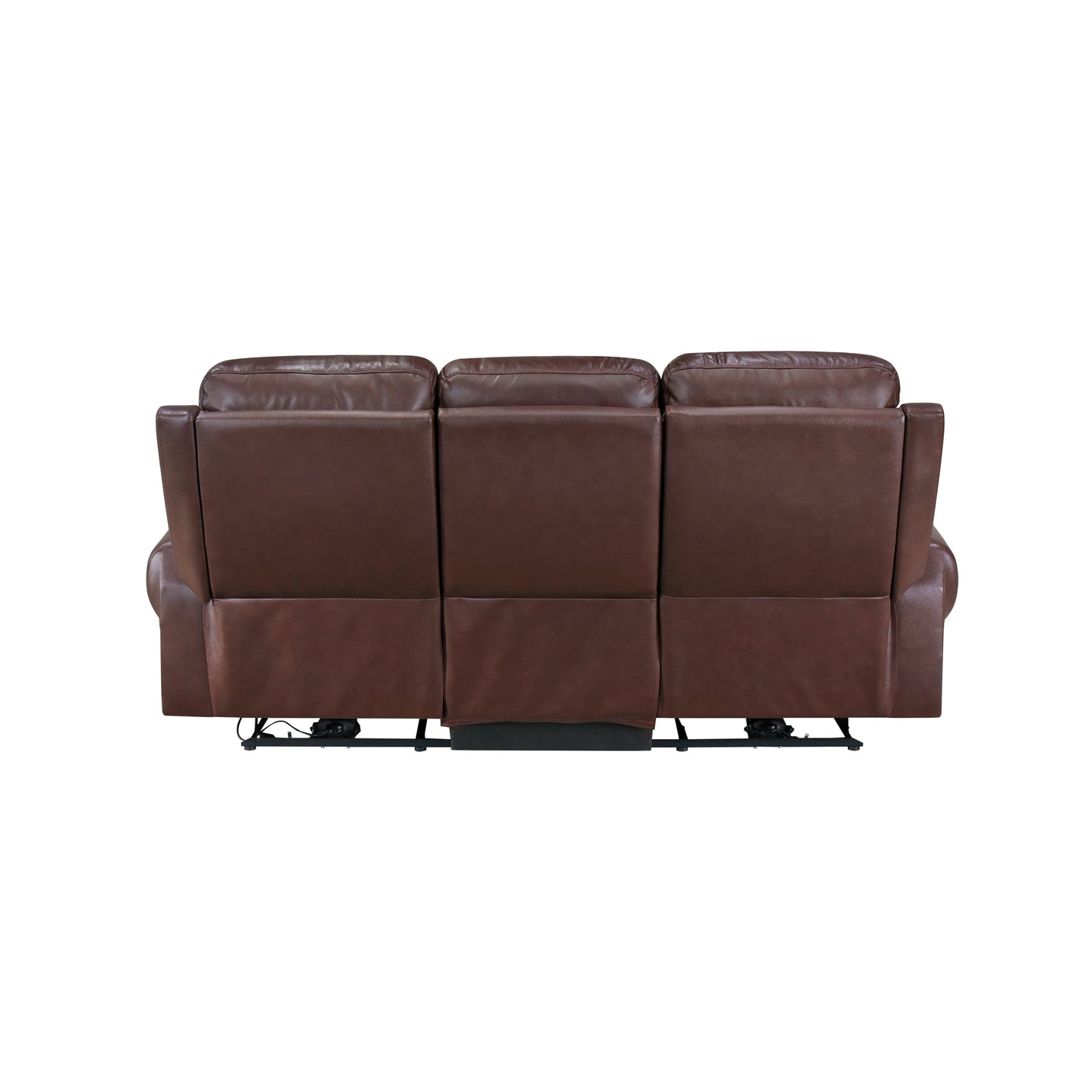 McCall Brown Leather Power Double Reclining Sofa with Power Headrests