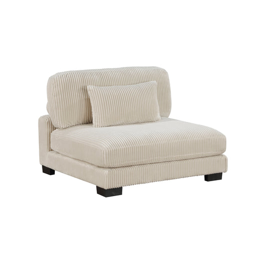 Traverse Beige Corduroy Armless Chair