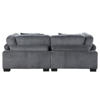 Traverse Gray Corduroy 2-Piece Loveseat