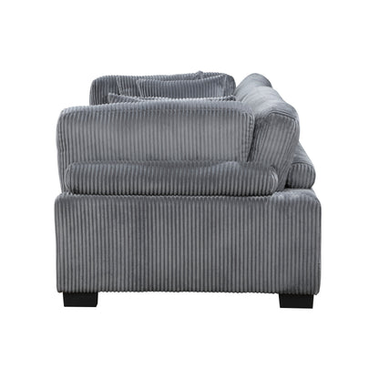 Traverse Gray Corduroy 2-Piece Loveseat