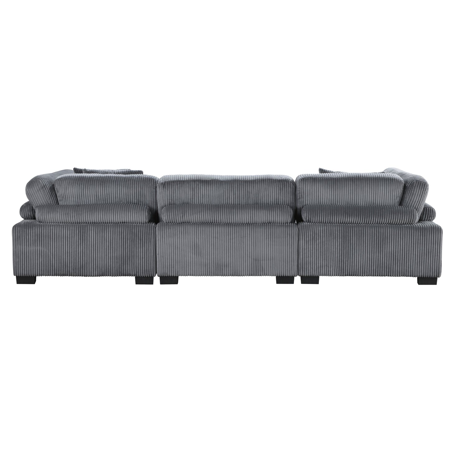 Traverse Gray Corduroy 3-Piece Sofa