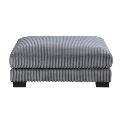 Traverse Gray Corduroy Ottoman